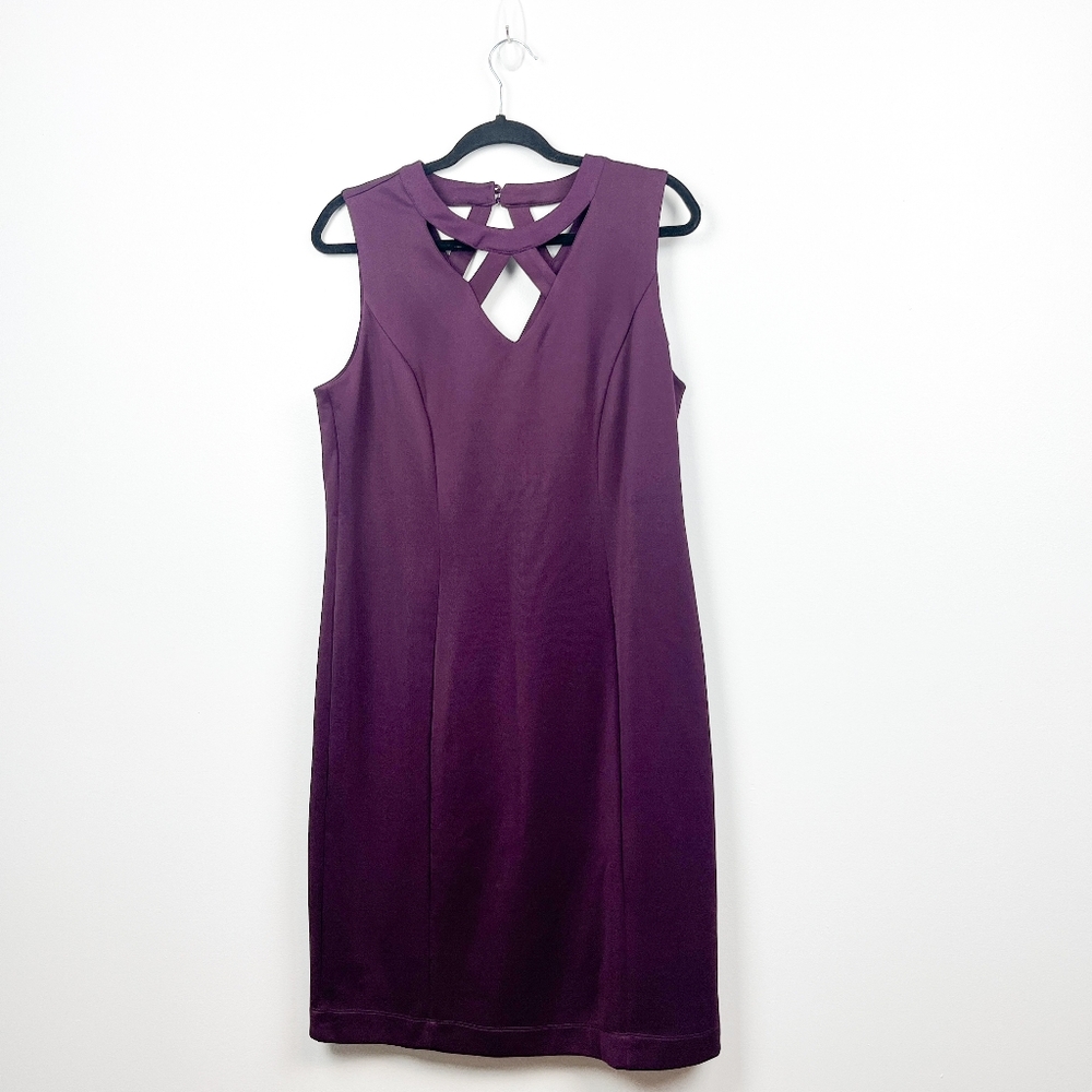 NWT Cleo Purple Mid Length Formal Business Office Dress